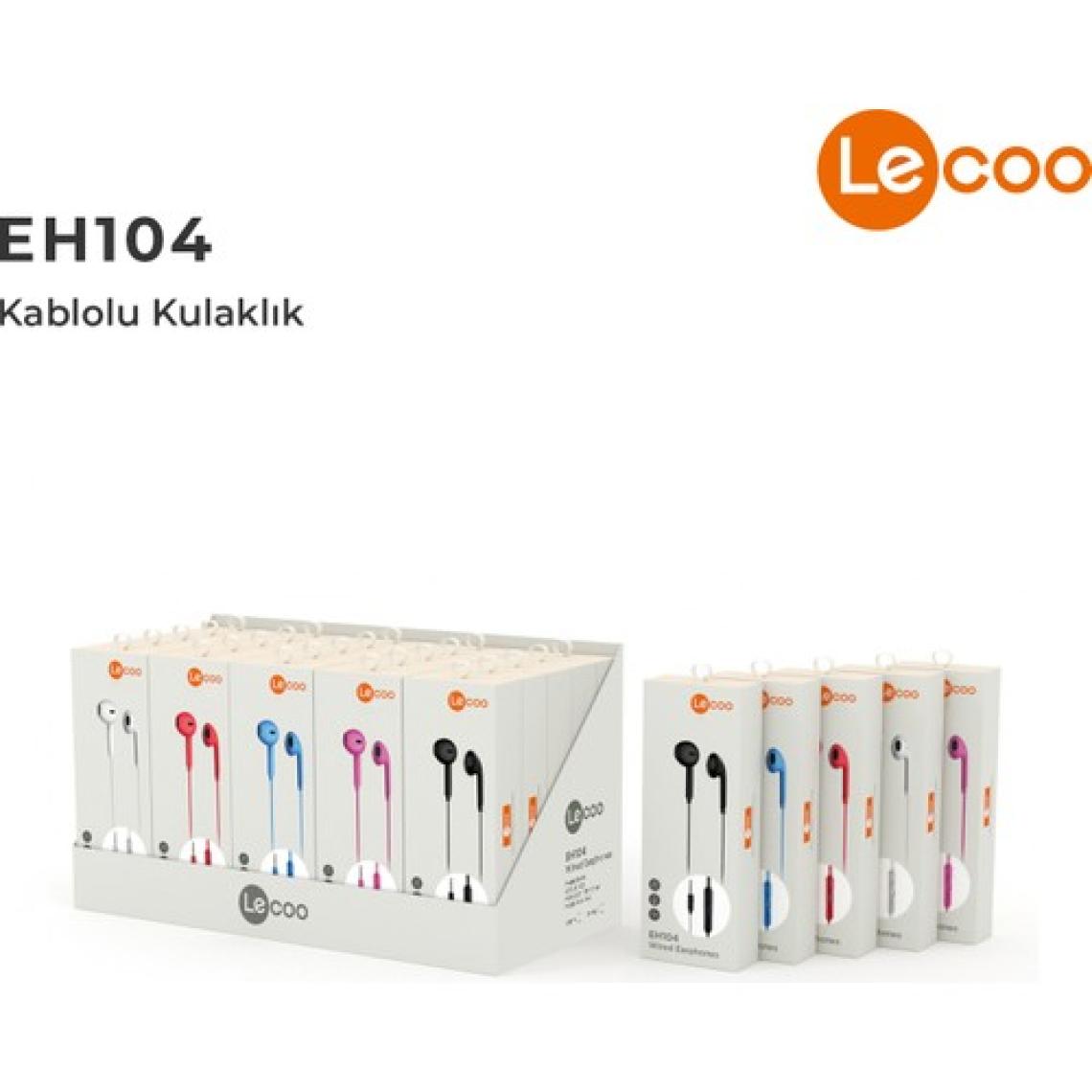 Lecoo EH104 Kablolu 3.5mm Jacklı Kulak İçi Mikrofonlu Kulaklık Mavi