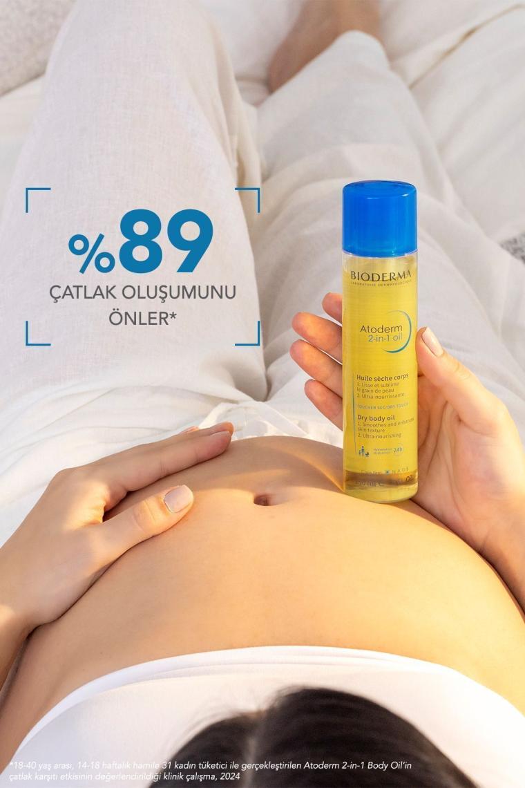 Atoderm 2-in-1 Body Oil Hamileler İçin Çatlak Önleyici Nemlendirici Besleyici Cilt Bakım Yağı 150 ml