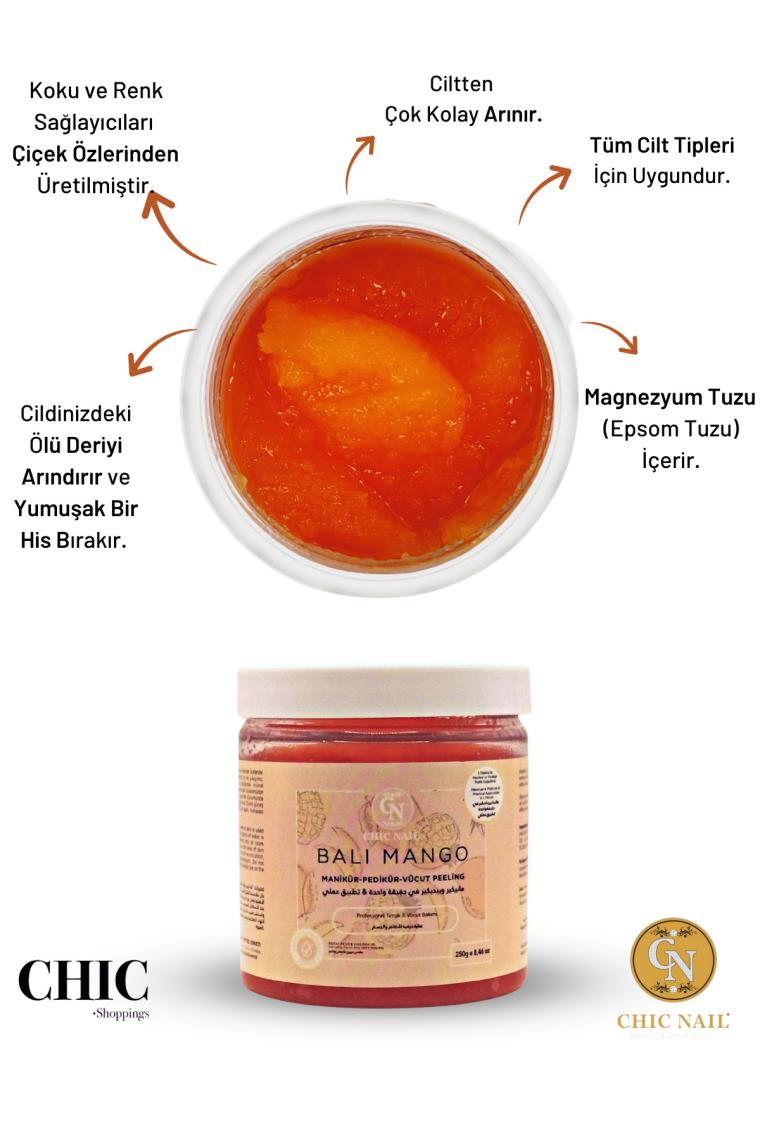 Manikür & Pedikür & Vücut Peelingi Bali Mango 250 gram /magnezyum Tuzu / Epsom Tuzu / Ingiliz Tuzu