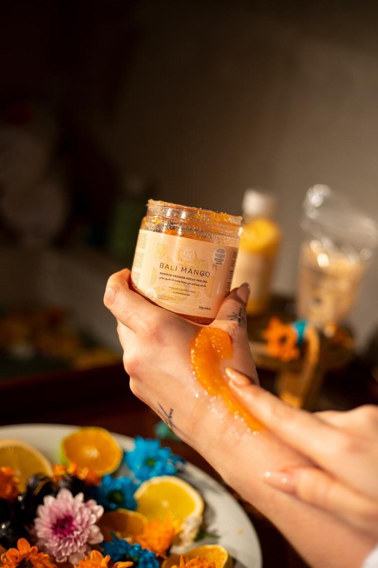 Manikür & Pedikür & Vücut Peelingi Bali Mango 250 gram /magnezyum Tuzu / Epsom Tuzu / Ingiliz Tuzu