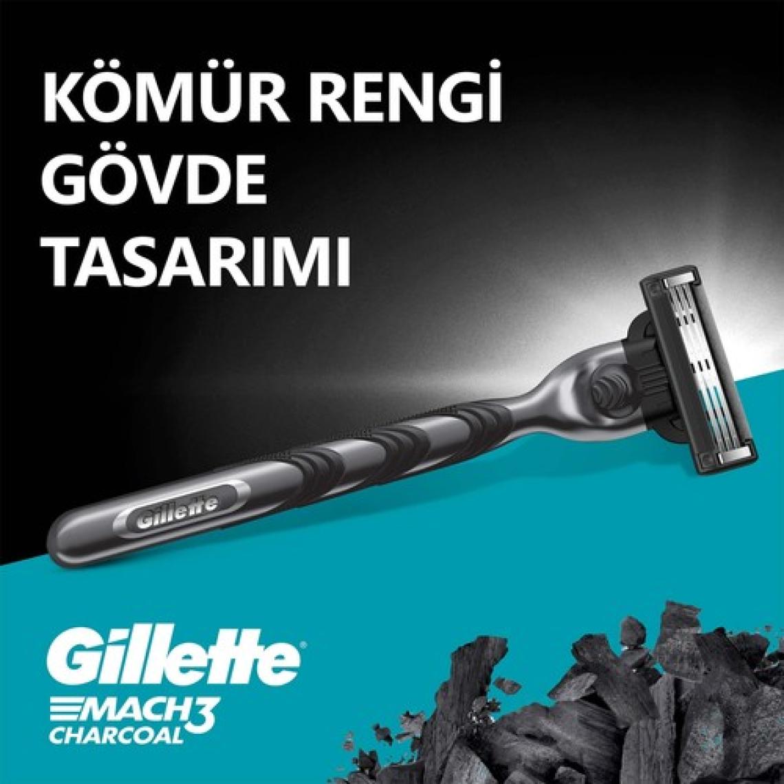 Gillette Mach3 Charcoal 2Up + Charcoal Series Jel 200ML + Çanta