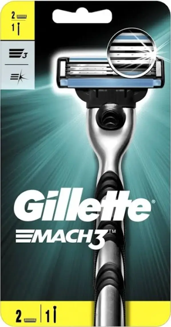 Gillette Mach3 Tıraş Makinesi + 2 Yedek Tıraş Bıçağı