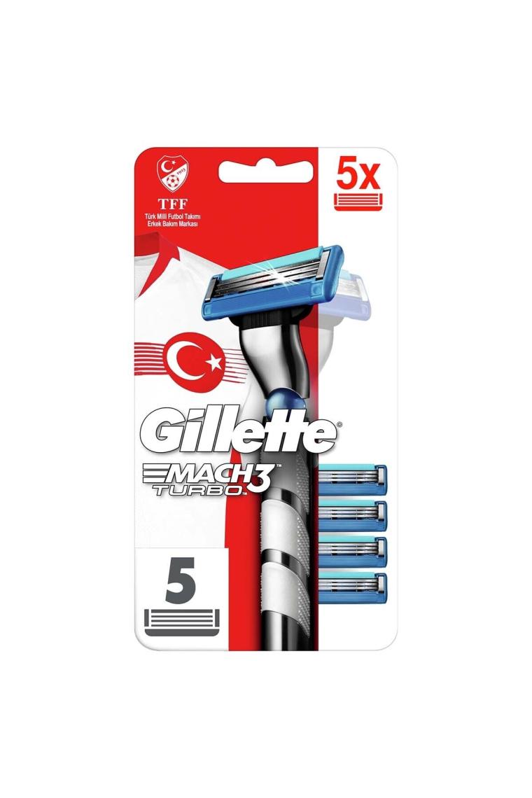 Gillette Mach3 Turbo Milli Takım Özel Paketi 4 Yedekli Tıraş Makinesi