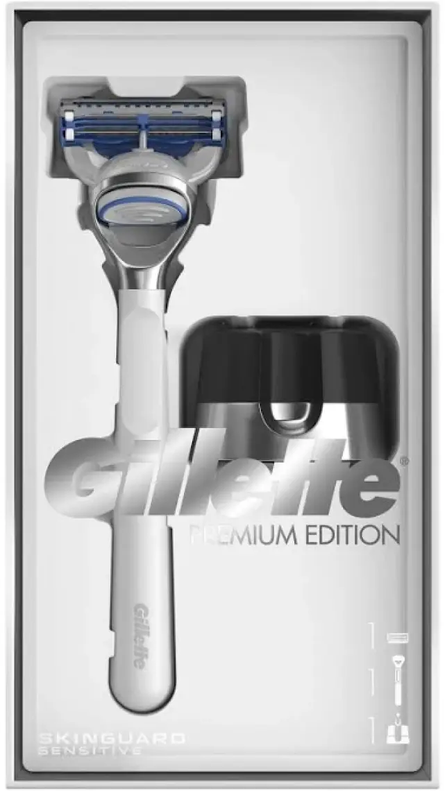 Gillette Skinguard Makine + Manyetik Stand White Edition