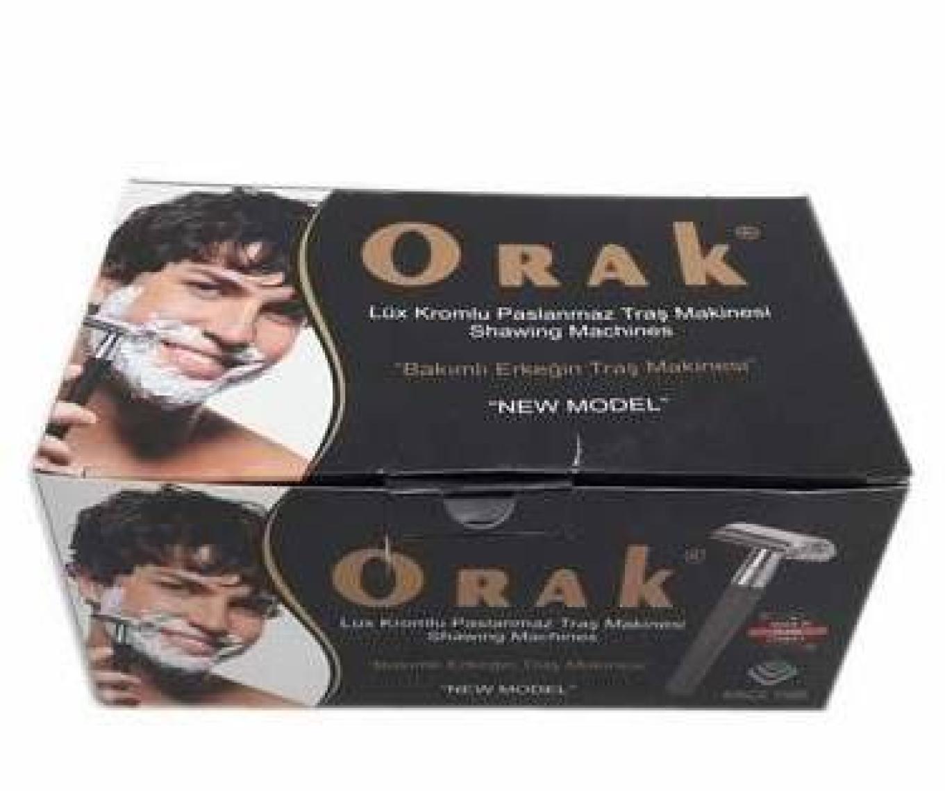 Orak Kromlu Paslanmaz Tıraş Makinesi + 10 Adet Derby Jilet (Uzun-Üstten Açılır)
