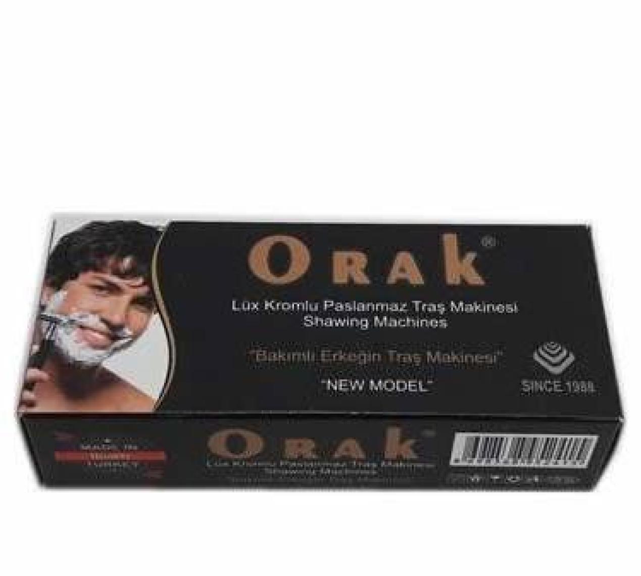 Orak Kromlu Paslanmaz Tıraş Makinesi + 10 Adet Derby Jilet (Uzun-Üstten Açılır)