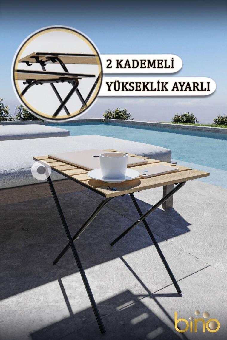 Mutfak Masası Katlanır Masa Yükseklik Ayarlı Ahşap Kamp Masası Piknik Masası Balkon Masası