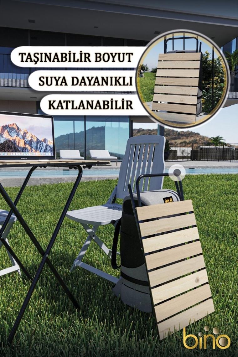 Mutfak Masası Katlanır Masa Yükseklik Ayarlı Ahşap Kamp Masası Piknik Masası Balkon Masası