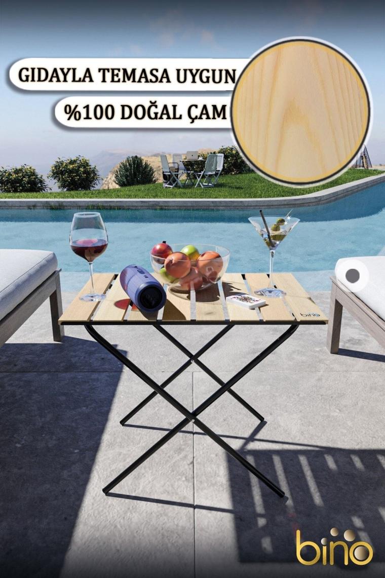 Mutfak Masası Katlanır Masa Yükseklik Ayarlı Ahşap Kamp Masası Piknik Masası Balkon Masası
