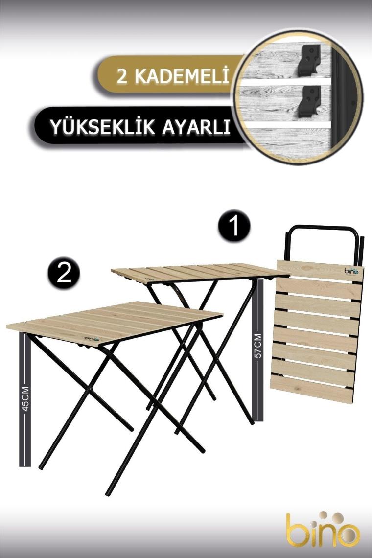 Mutfak Masası Katlanır Masa Yükseklik Ayarlı Ahşap Kamp Masası Piknik Masası Balkon Masası