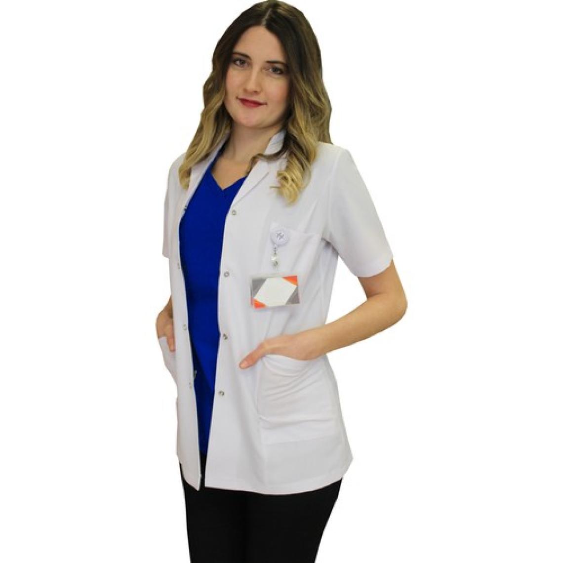 Gömlek Yaka Kadın Ceket Boy - Kısa Kol Doktor Önlüğü , Öğretmen , Laboratuvar , Hastane Forması , Beyaz Önlük