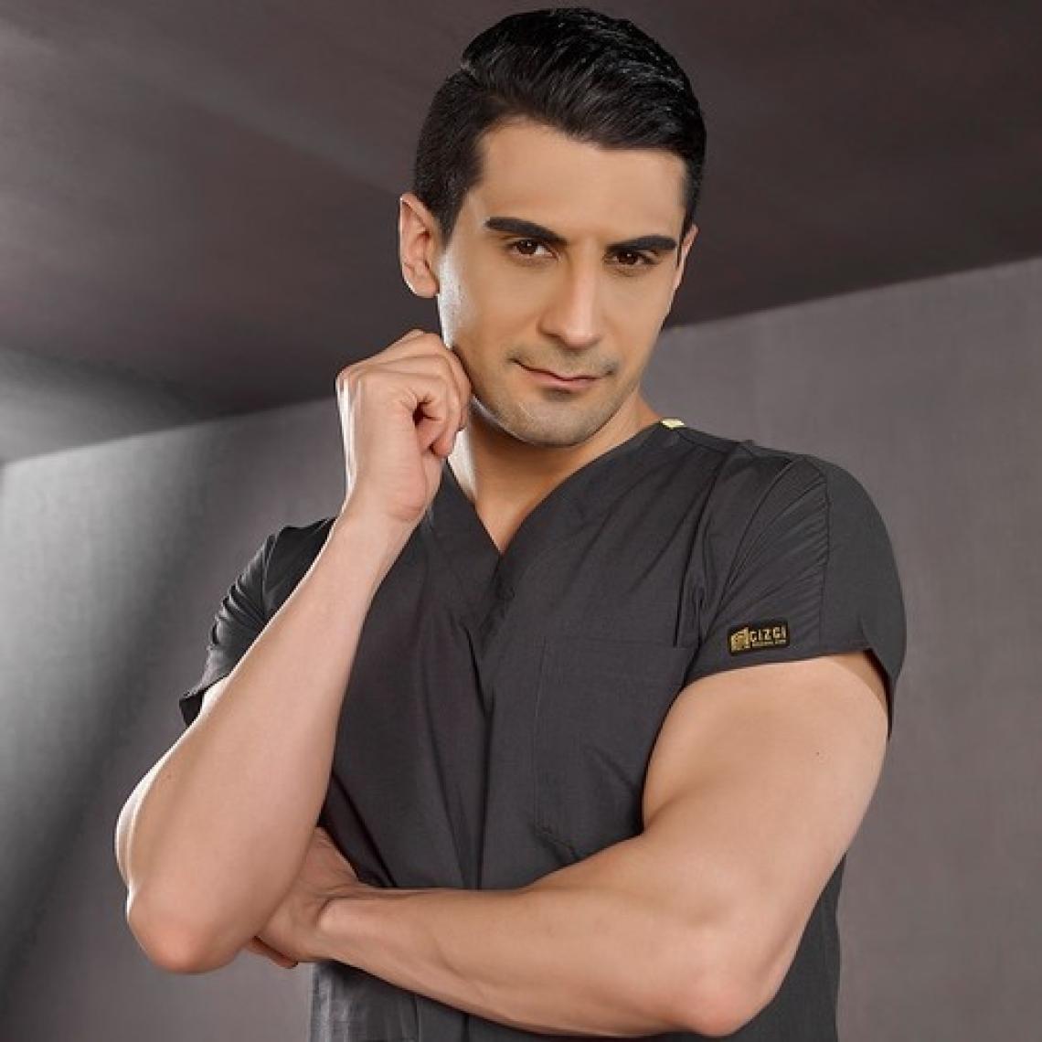 Çizgi Medikal Füme Doktor Hemşire Forması Medikal Forma Cerrahi Takım Ince Kumaş