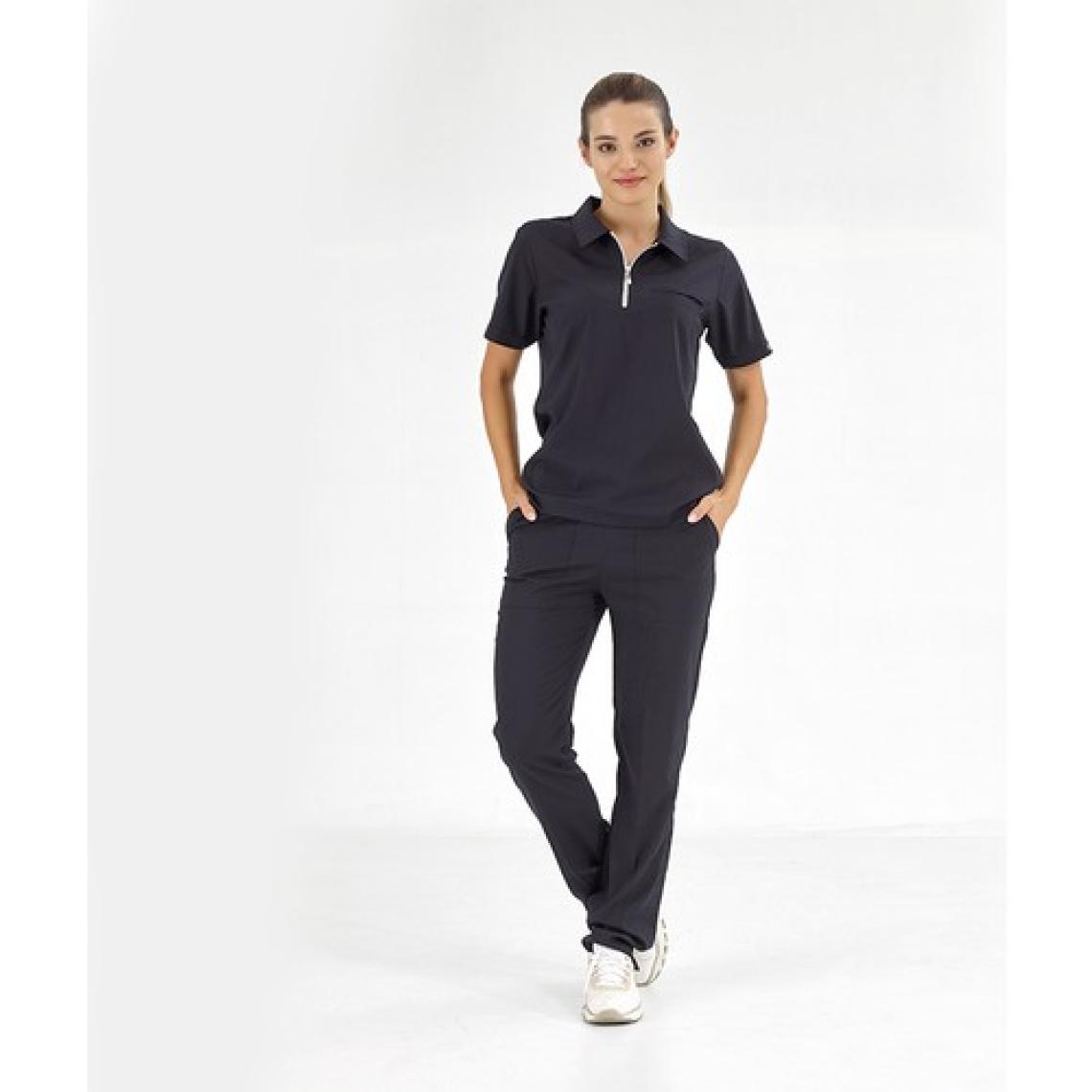 Çizgi Medikal Polo Lüks Kaliteli Likralı Doktor Hemşire Forması Scrubs Lacivert