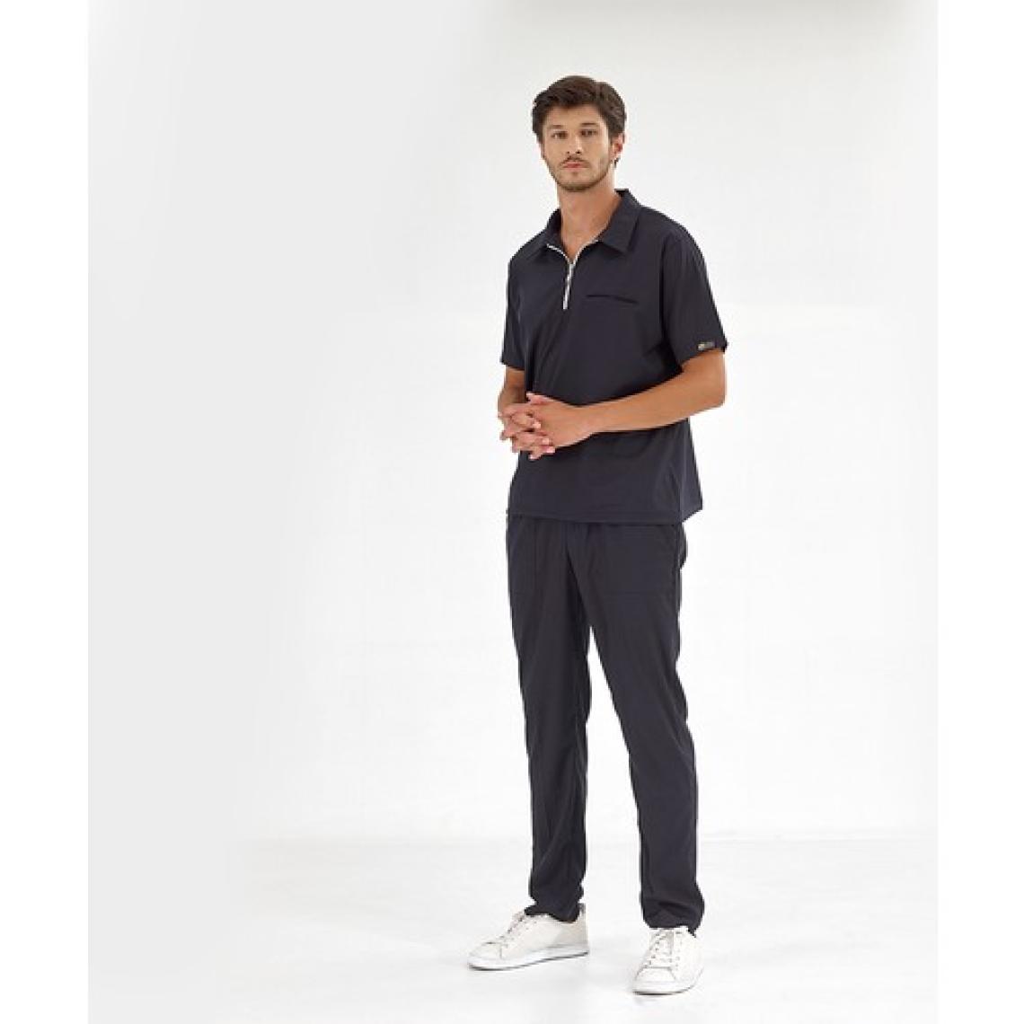 Çizgi Medikal Polo Lüks Kaliteli Likralı Doktor Hemşire Forması Scrubs Lacivert