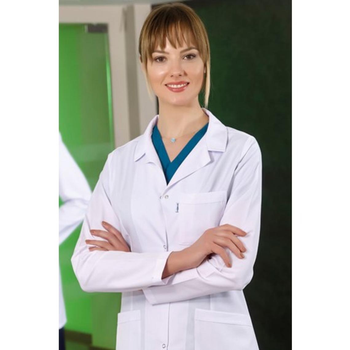 Çizgi Medikal Bayan Klasik Yaka Doktor Önlüğü Hemşire Eczacı Öğretmen Labaratuvar - Alpaka Kumaş