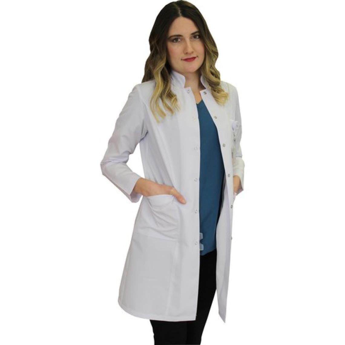 Safa Forma Hakim Yaka Kadın Diz Üstü Boy - Uzun Kol Doktor Önlüğü , Öğretmen , Laboratuvar , Hastane Forması , Beyaz Önlük
