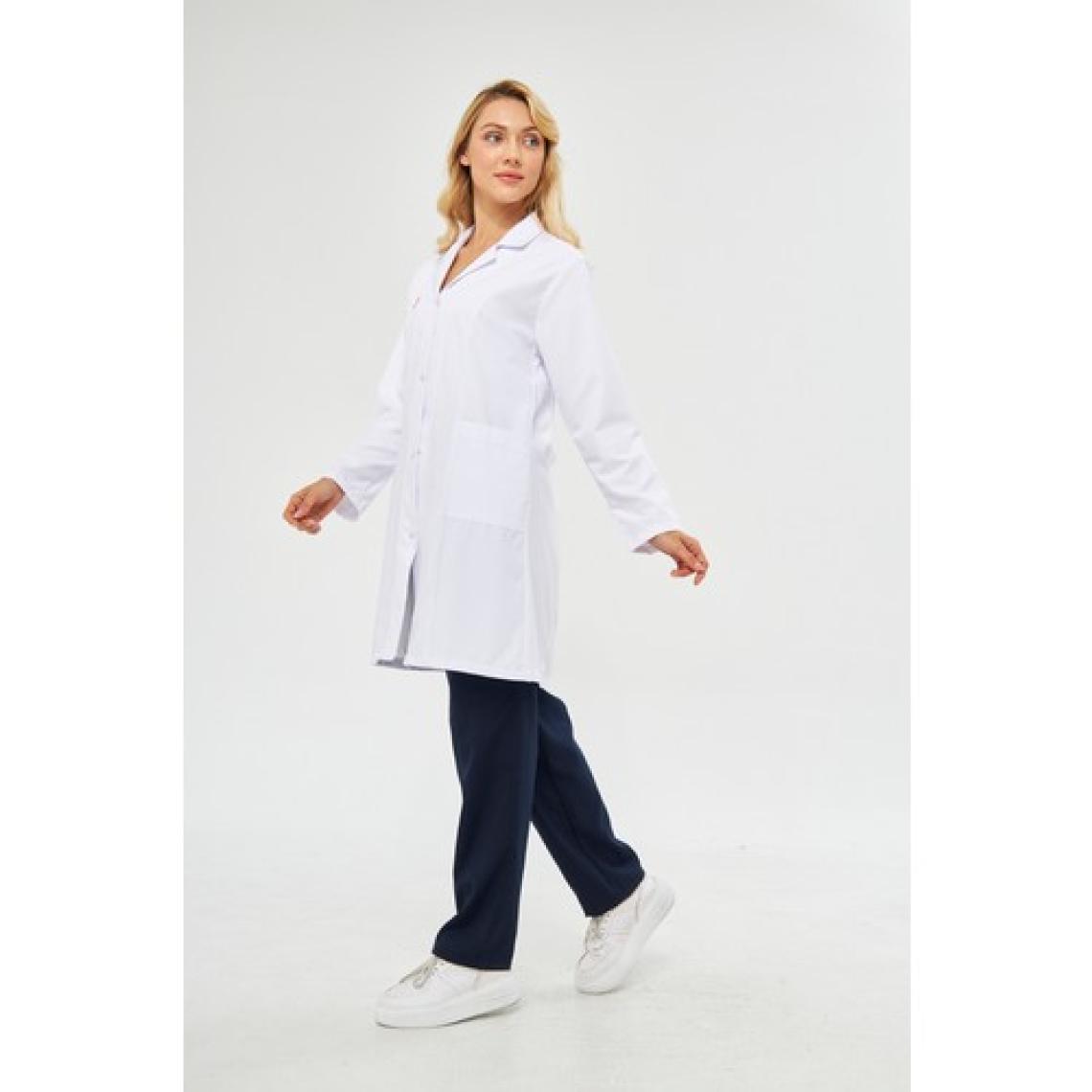 Gömlek Yaka Kadın Diz Üstü Boy - Uzun Kol Doktor Önlüğü , Öğretmen , Laboratuvar , Hastane Forması , Beyaz Önlük