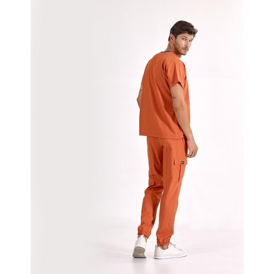 Çizgi Medikal Jogger Lüks Kaliteli Likralı Doktor Hemşire Forması Scrubs Kiremit