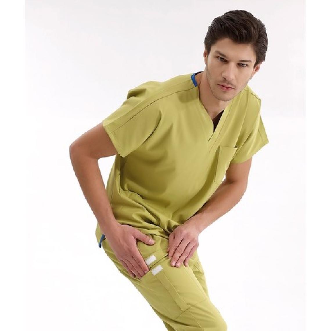 Çizgi Medikal Jogger Lüks Kaliteli Likralı Doktor Hemşire Forması Scrubs Antep Fıstığı