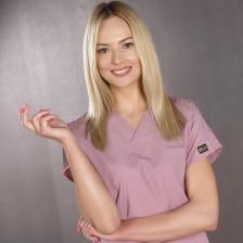 Çizgi Medikal Gül Kurusu Doktor Hemşire Forması Medikal Forma Cerrahi Takım Ince Kumaş