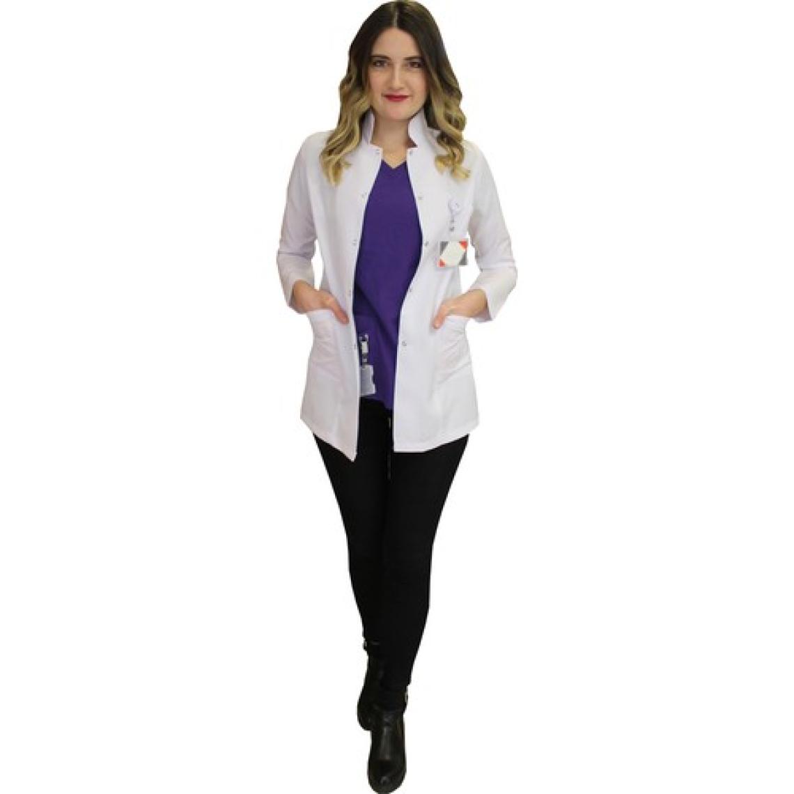 Safa Forma Hakim Yaka Kadın Kısa Boy - Uzun Kol Doktor Önlüğü , Öğretmen Önlüğü , Hastane Forması , Beyaz Önlük
