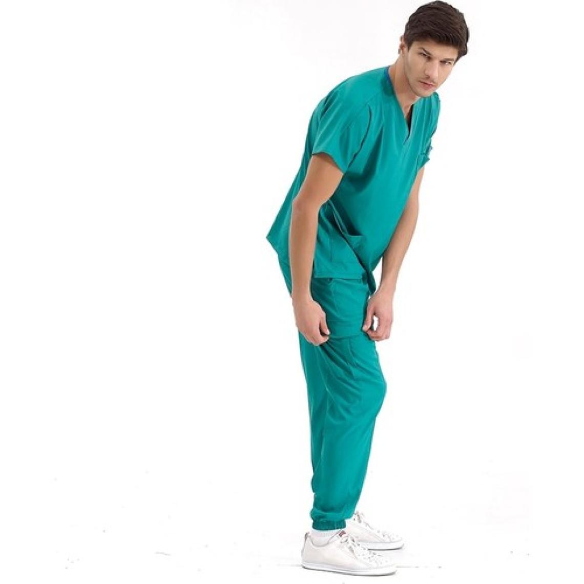 Çizgi Medikal Jogger Lüks Kaliteli Likralı Doktor Hemşire Forması Scrubs Ameliyathane Yeşili