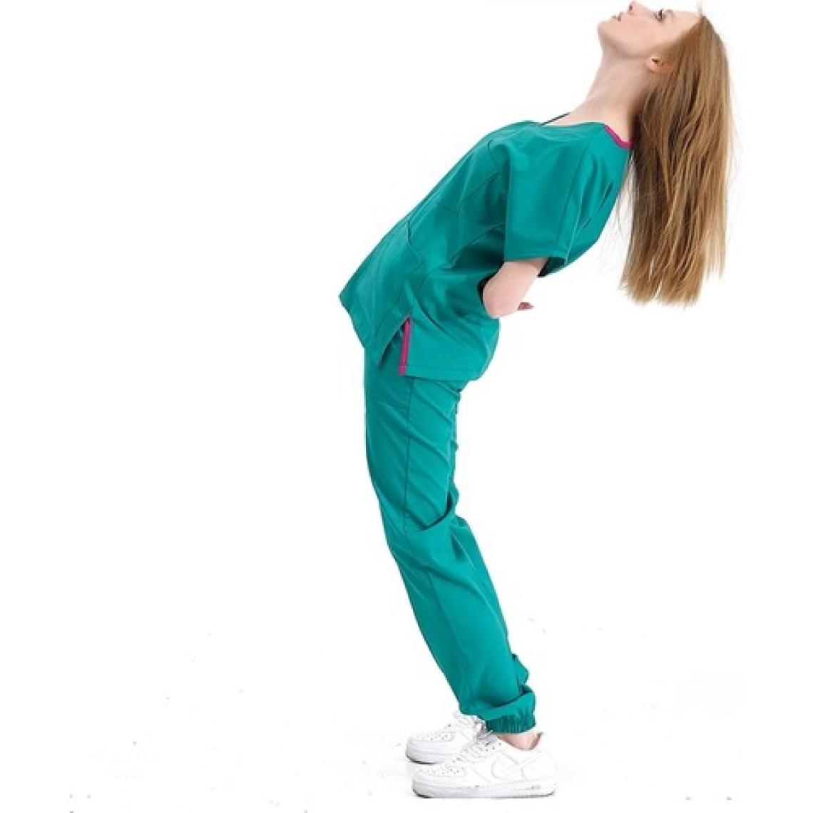 Çizgi Medikal Jogger Lüks Kaliteli Likralı Doktor Hemşire Forması Scrubs Ameliyathane Yeşili