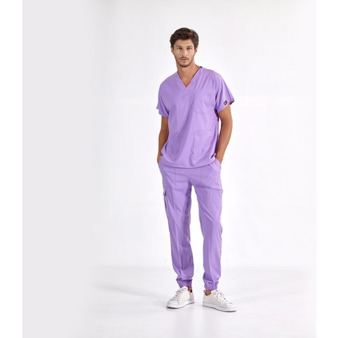 Çizgi Medikal Jogger Lüks Kaliteli Likralı Doktor Hemşire Forması Scrubs Lila