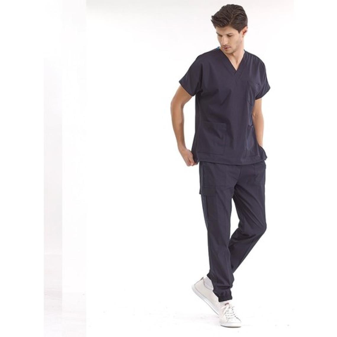 Çizgi Medikal Jogger Lüks Kaliteli Likralı Doktor Hemşire Forması Scrubs Lacivert