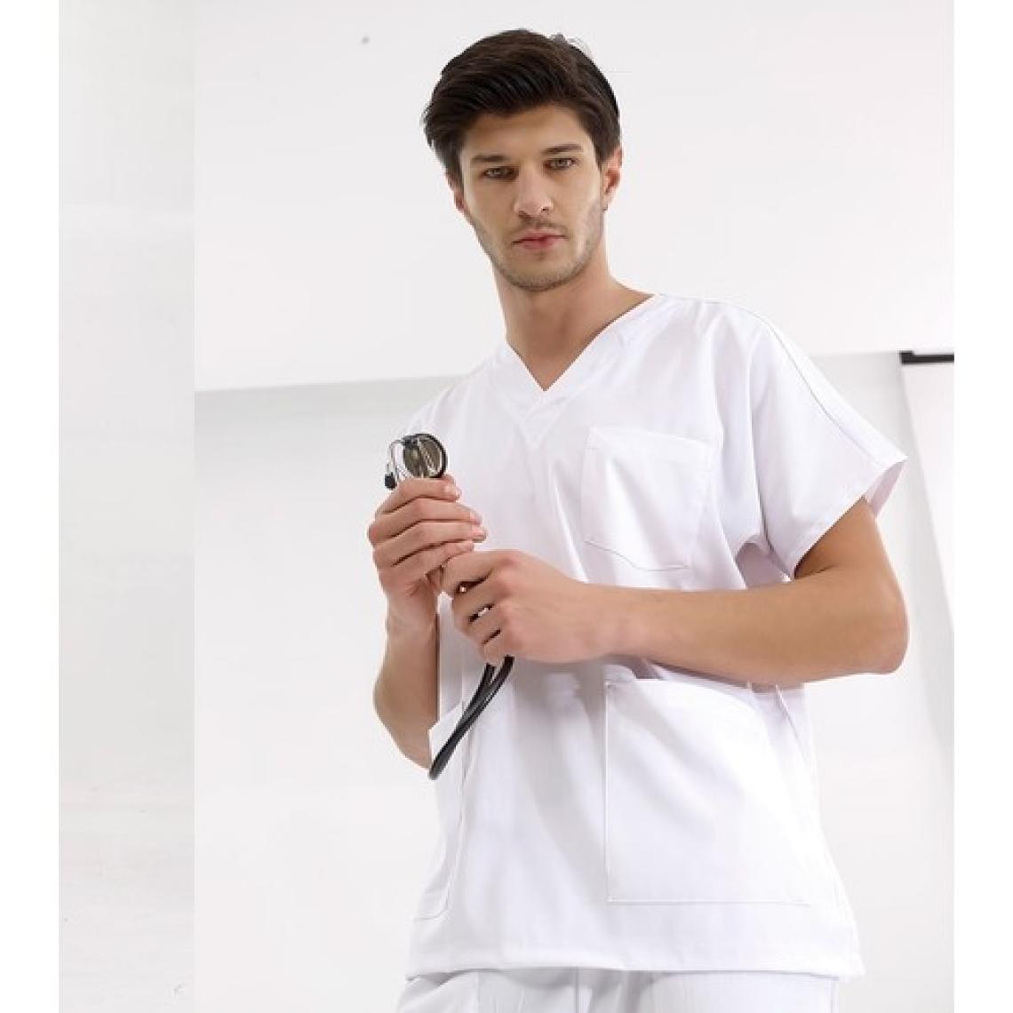 Çizgi Medikal Jogger Lüks Kaliteli Likralı Doktor Hemşire Forması Scrubs Beyaz