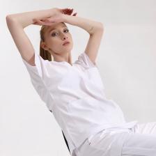 Çizgi Medikal Jogger Lüks Kaliteli Likralı Doktor Hemşire Forması Scrubs Beyaz