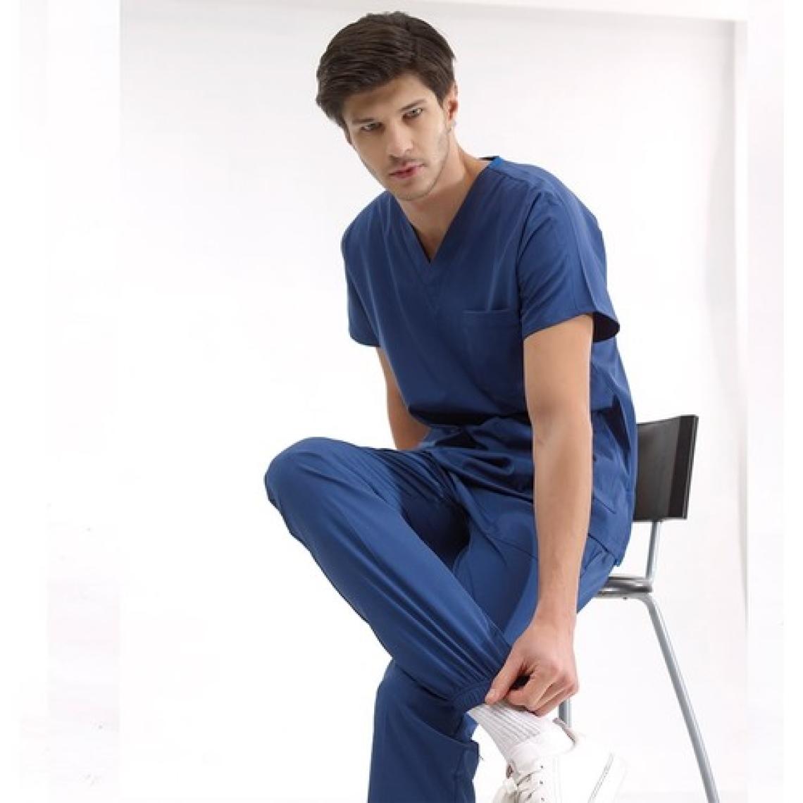 Çizgi Medikal Jogger Lüks Kaliteli Likralı Doktor Hemşire Forması Scrubs Petrol Mavisi