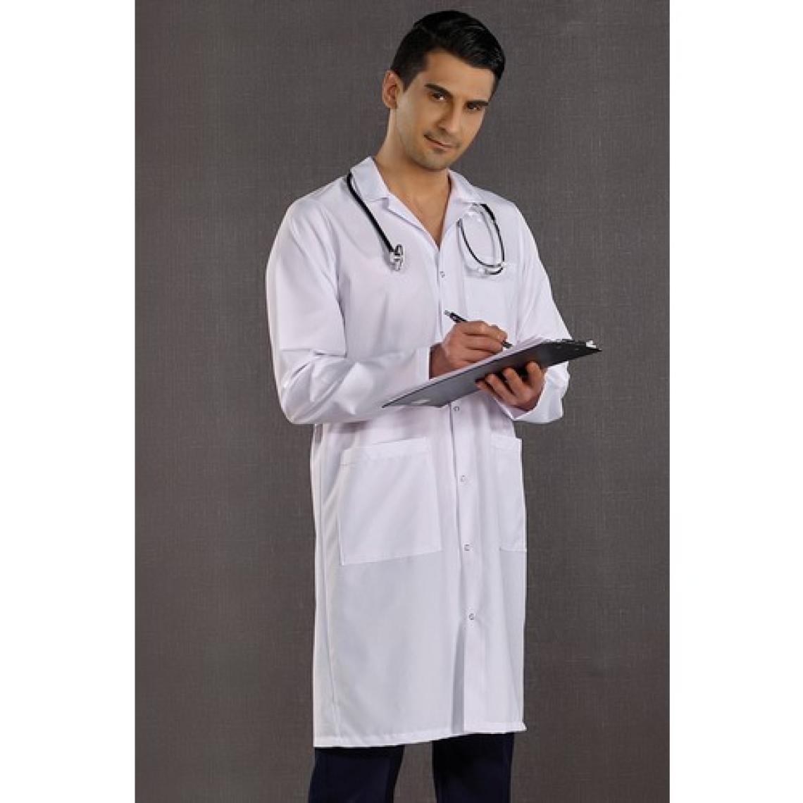 Çizgi Medikal Erkek Klasik Yaka Doktor Önlüğü Hemşire Eczacı Öğretmen Labaratuvar - Alpaka Kumaş