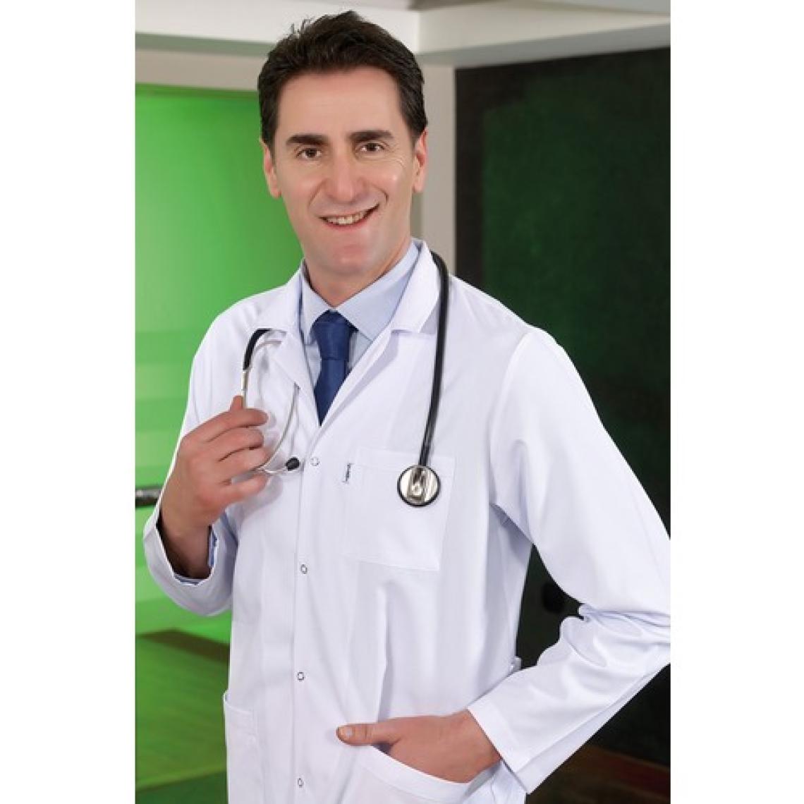 Çizgi Medikal Erkek Klasik Yaka Doktor Önlüğü Hemşire Eczacı Öğretmen Labaratuvar - Alpaka Kumaş