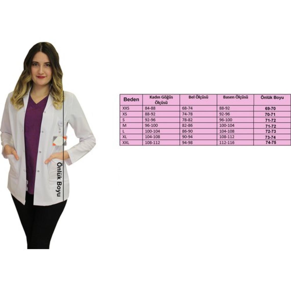Safa Forma Gömlek Yaka Kadın Ceket Boy - Uzun Kol Doktor Önlüğü , Öğretmen , Laboratuvar , Hastane Forması , Beyaz Önlük