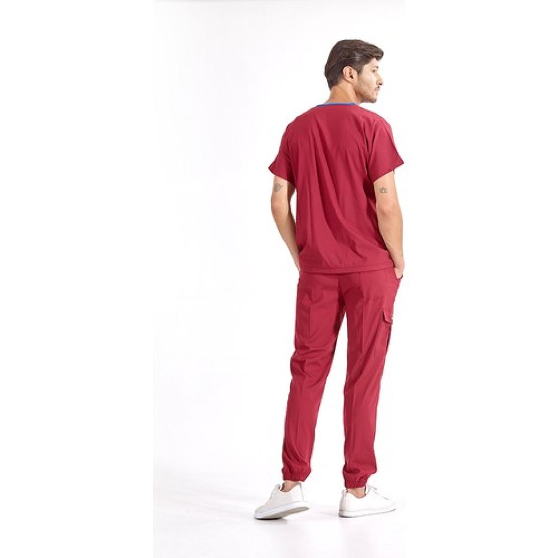 Çizgi Medikal Jogger Lüks Kaliteli Likralı Doktor Hemşire Forması Scrubs Bordo