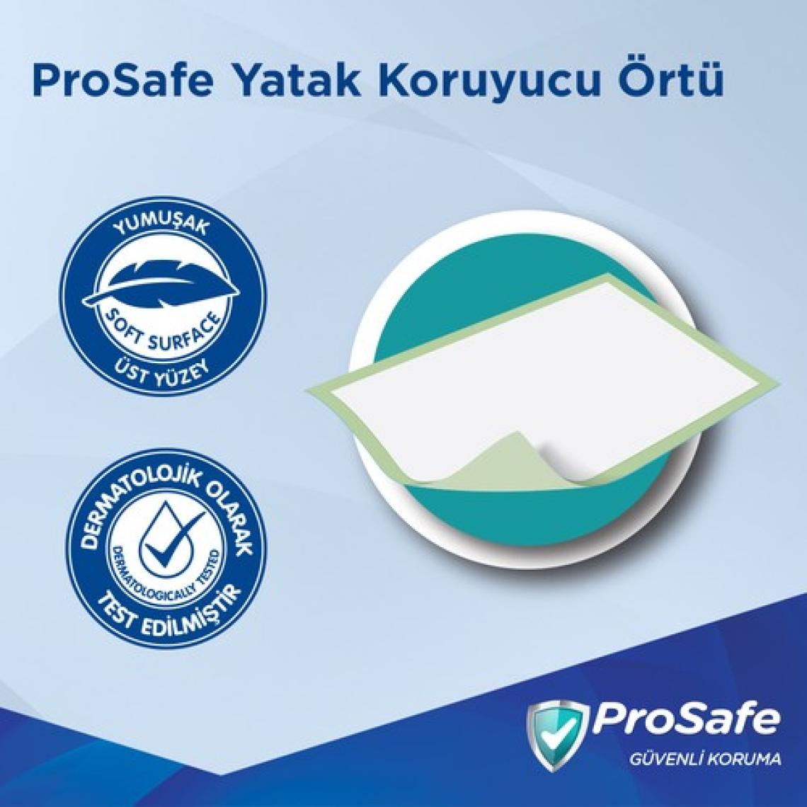 Prosafe Su Geçirmez Yatak Koruyucu - Dermatolojik Olarak Test Edilmiş Selüloz Yüzey, 60x90 cm, 30 Adet