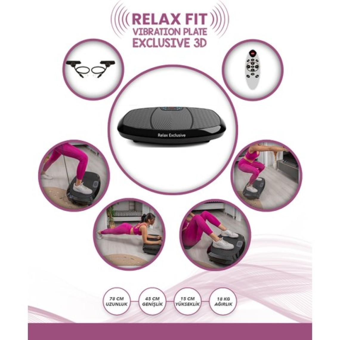 Relax Fit Exclusive 3D Vibration Plate Titreşimli Spor Egzersiz Fitness Aleti Cihazı