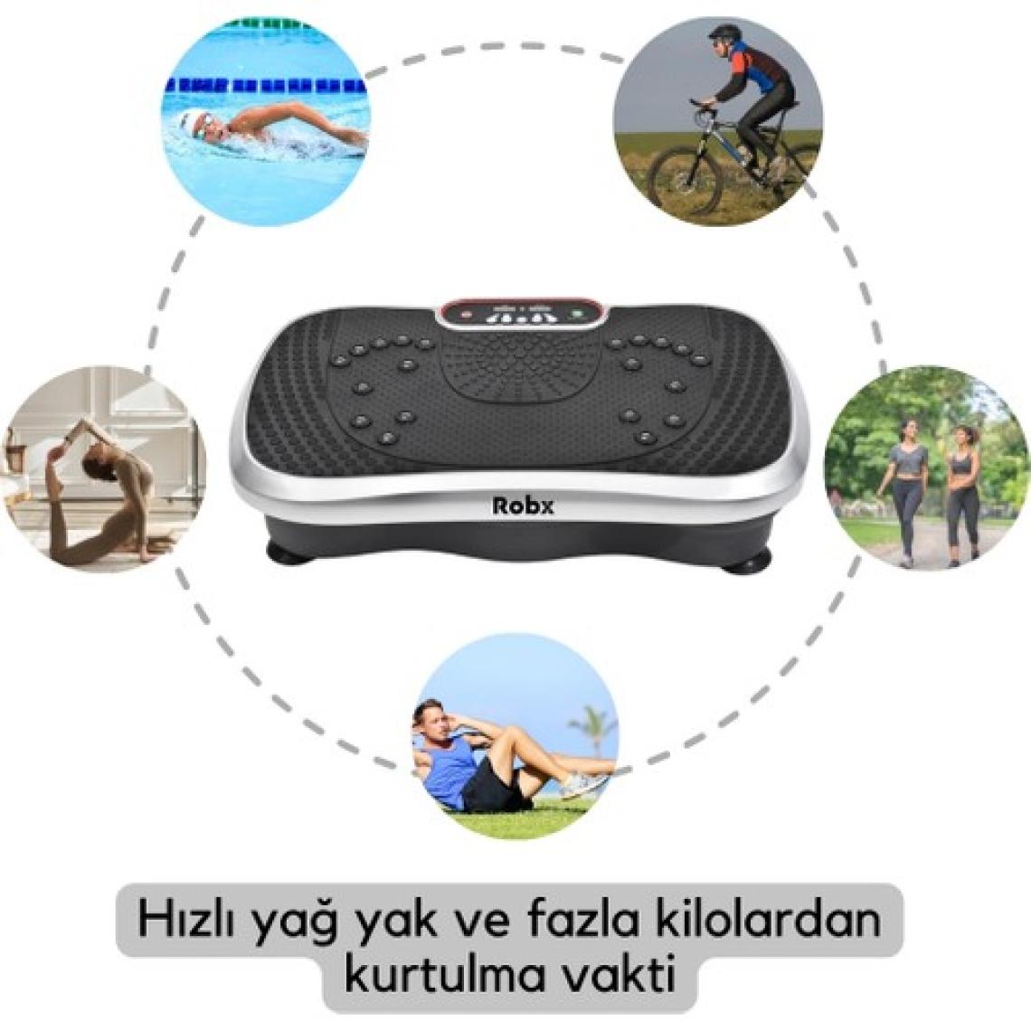 Robx Vibro Vibration Plate Egzersiz ve Titreşimli Basen Karın Kol Bacak Spor Aleti