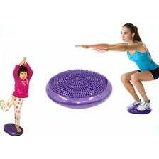 Leyaton Şişirilebilir Denge Koordinasyon Topu Minderi 33CM Pompa Hediyeli( Mor )