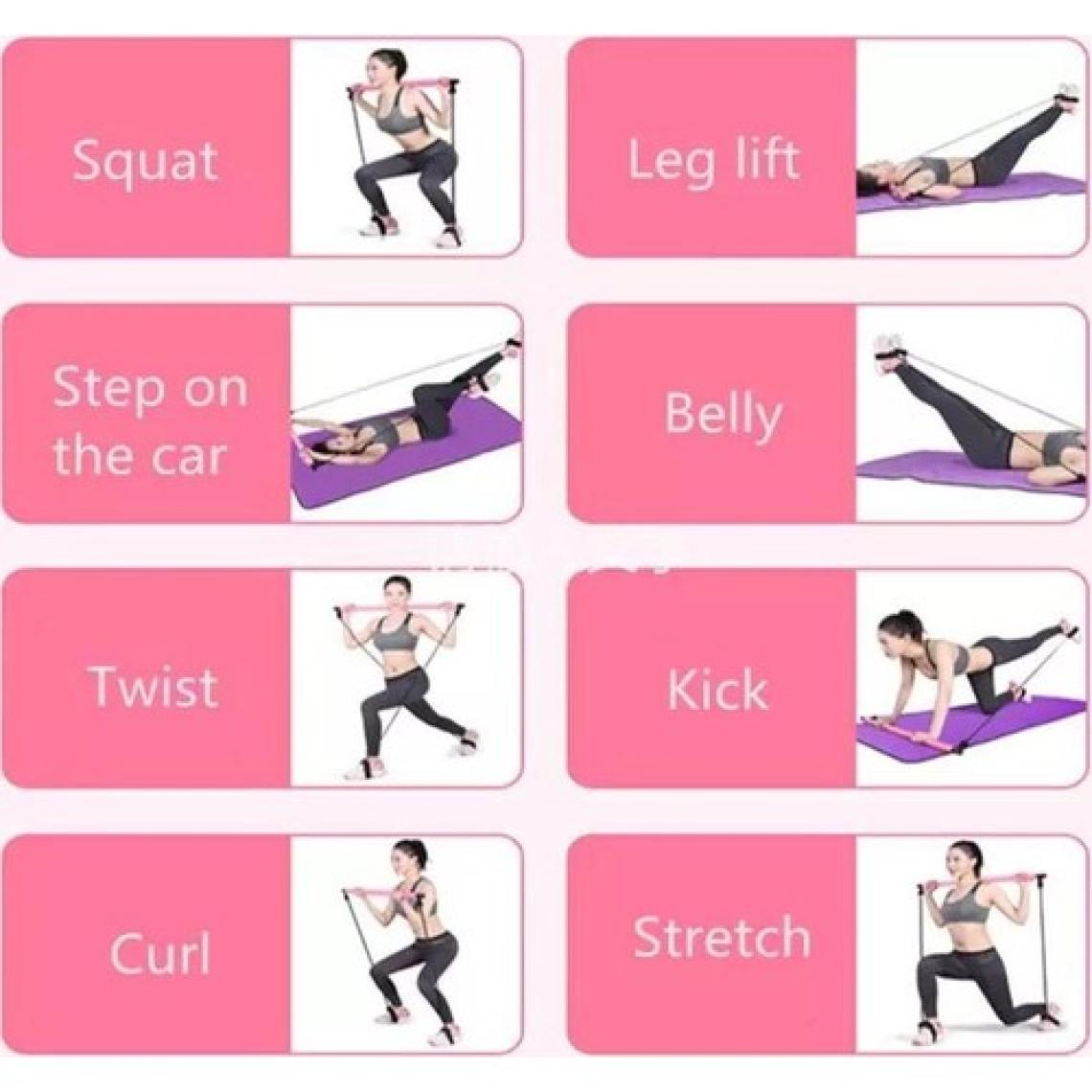 Leyaton Portable Pilates Studio Jimnastik Lastiği Egzersiz Çubuğu Yoga Plates Spor Kondisyon Direnç Aerobik