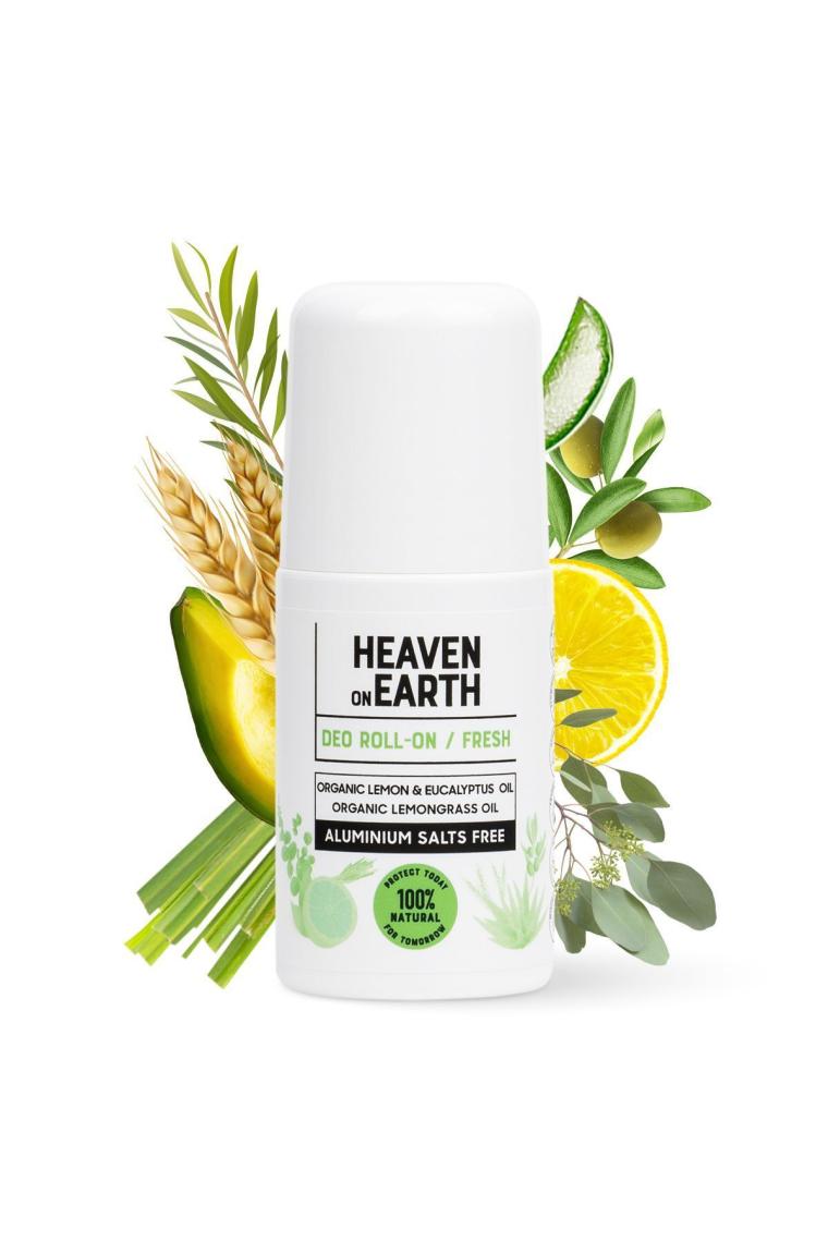 %100 Doğal Organik Roll On Aluminyum Tuzları Içermez Ter Kokusu Önleyici Fresh 50 ml Vegan