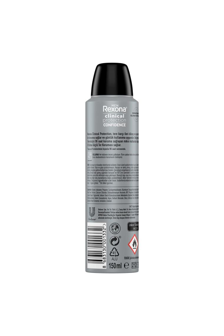 Men Clinical Protection Erkek Sprey Deodorant Confidence 96 Saat Koruma 150 ml