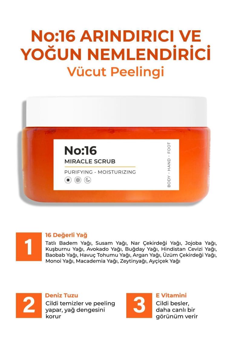 No:16 Yoğun Nemlendirici, Besleyici Ve Arındırıcı Vücut Peelingi 250 Ml