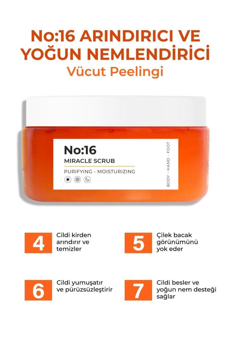 No:16 Yoğun Nemlendirici, Besleyici Ve Arındırıcı Vücut Peelingi 250 Ml