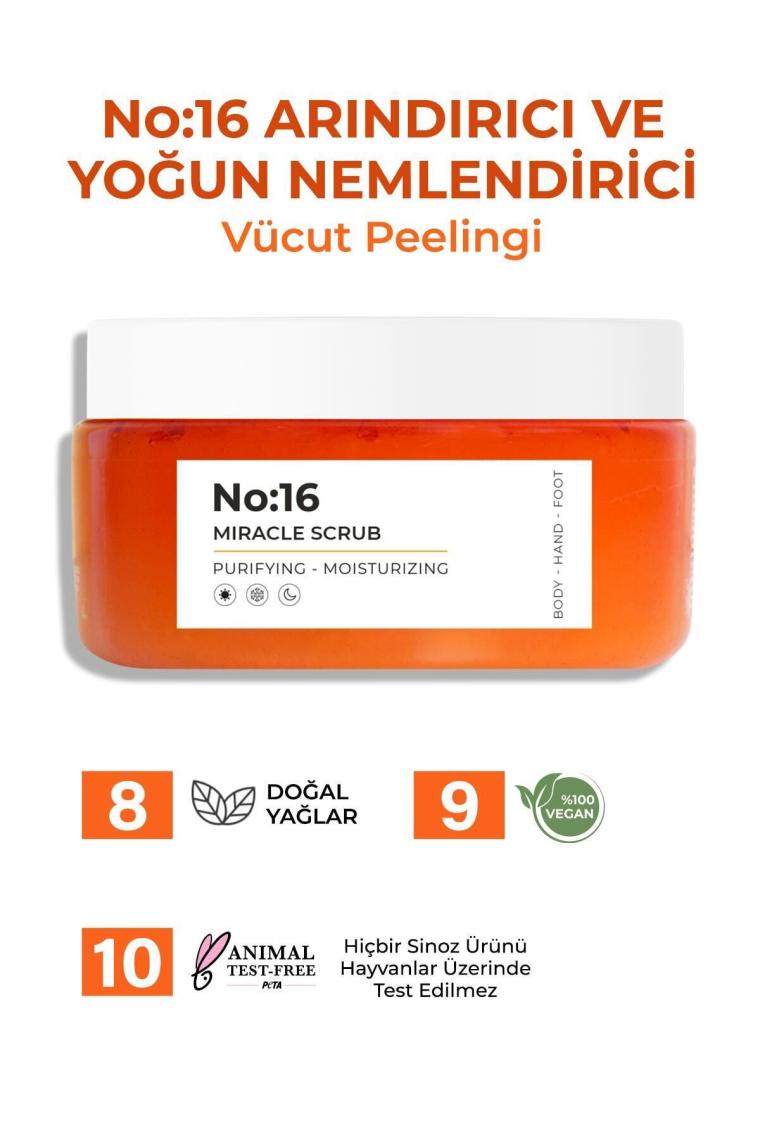 No:16 Yoğun Nemlendirici, Besleyici Ve Arındırıcı Vücut Peelingi 250 Ml