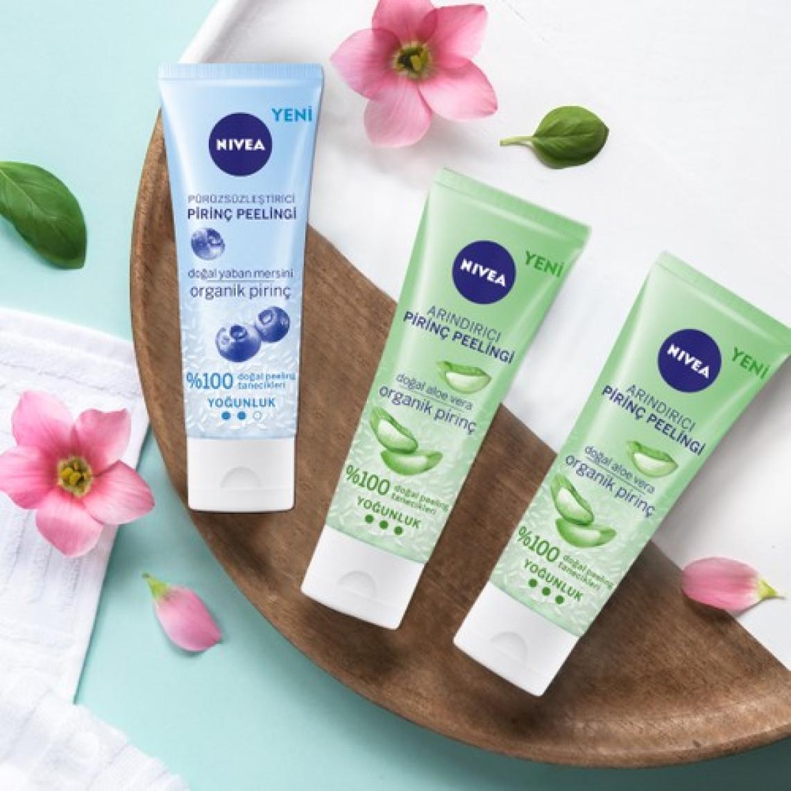 NIVEA Arındırıcı Organik Pirinç Peeling 75 ml; Karma Ciltler; Aloe Vera ile Yüz Bakım; Cildi Arındırır; Etkili Yüz Temizleme