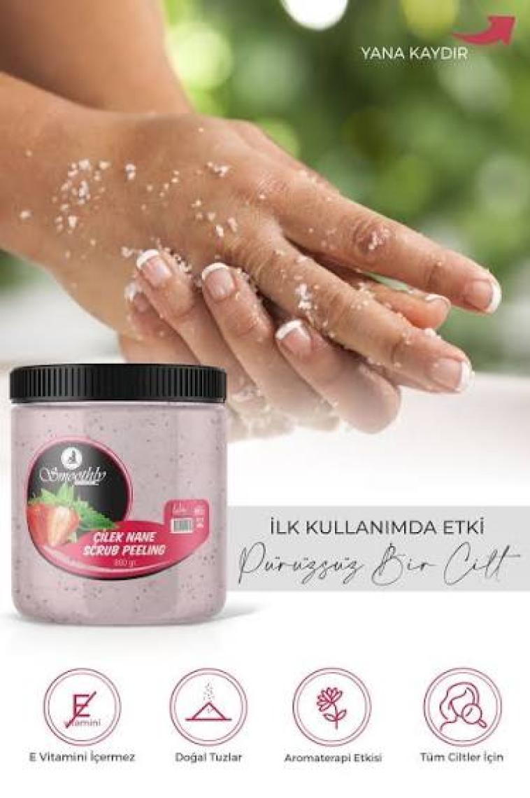 Smoothly El Ayak Vücud Peelingi Çilek Nane Aromalı 800 ml