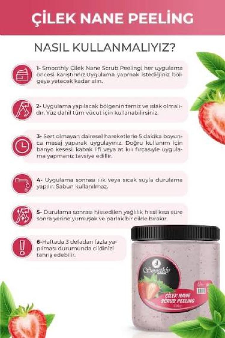 Smoothly El Ayak Vücud Peelingi Çilek Nane Aromalı 800 ml