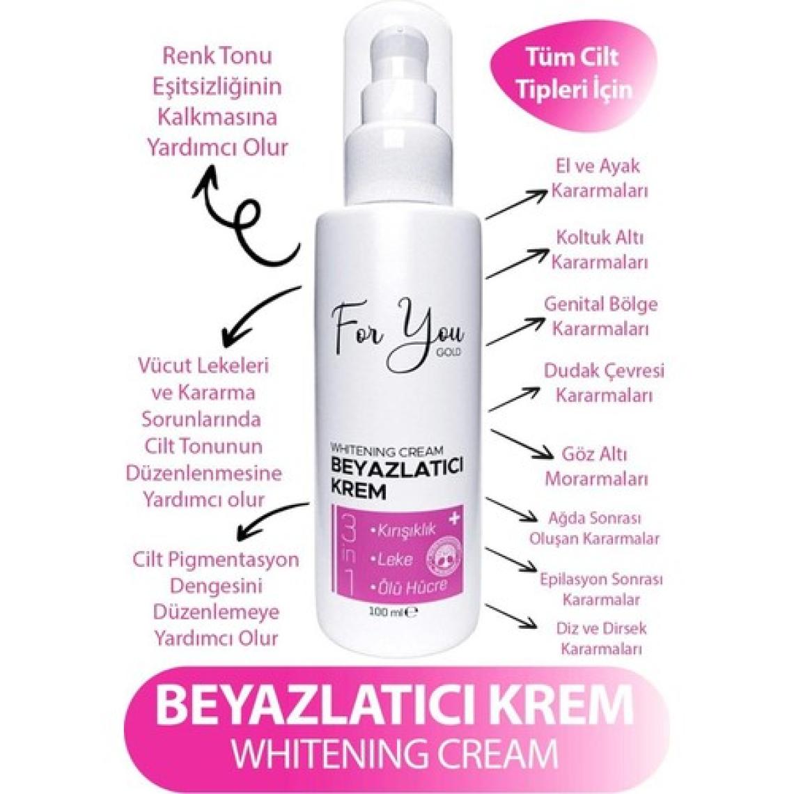 For You Gold  Beyazlatıcı Krem + Rusur Taşı (2 Adet)